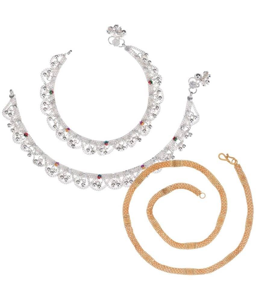     			AanyaCentric Multicolor Anklets ( Pack of 3 )