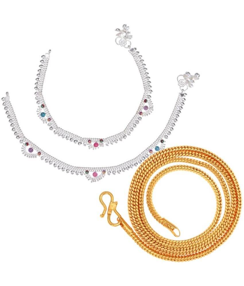     			AanyaCentric Multicolor Anklets ( Pack of 3 )