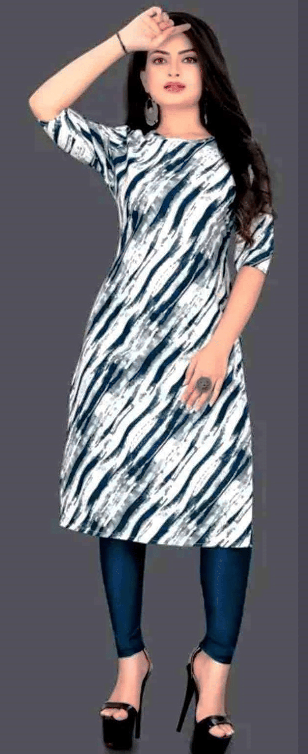 DESIGHER DREAM Crepe Printed A-line Women's Kurti - Blue ( Pack of 2 ) - Kurtis, Tunics | Buy online on ZillyBuy