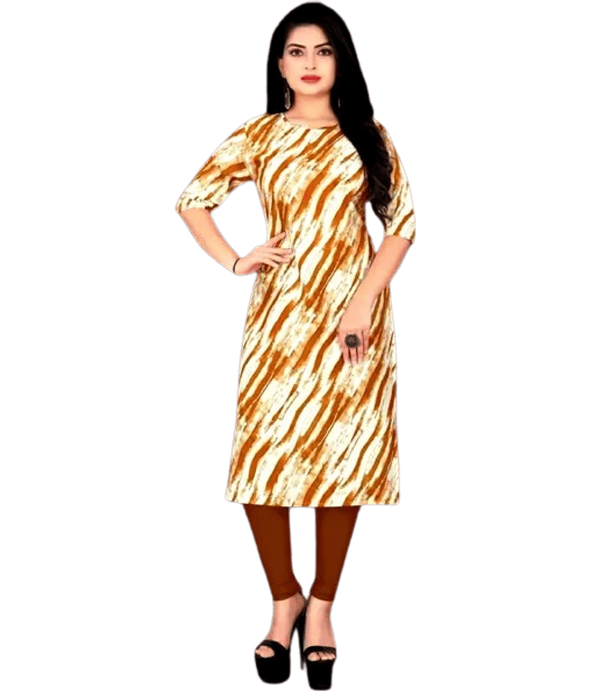 Designer Dreams Crepe Printed A-line Women's Kurti - Yellow ( Pack of 2 ) - Kurtis, Tunics | Buy online on ZillyBuy