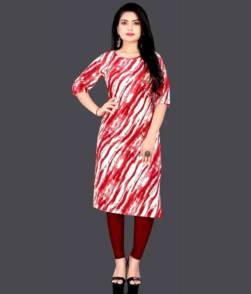 Designer Dreams Crepe Printed A-line Women's Kurti - Red ( Pack of 2 ) - Kurtis, Tunics | Buy online on ZillyBuy