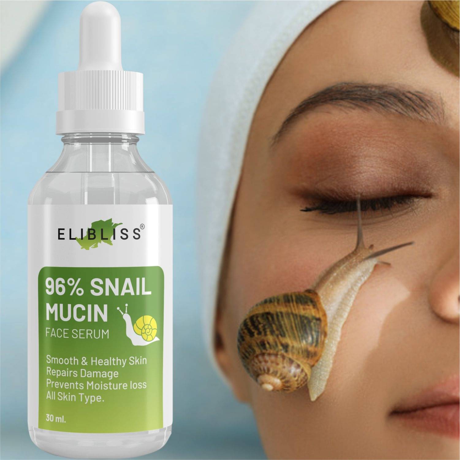     			Elibliss Face Serum Snail Mucin Acne Removal For All Skin Type ( Pack of 1 )