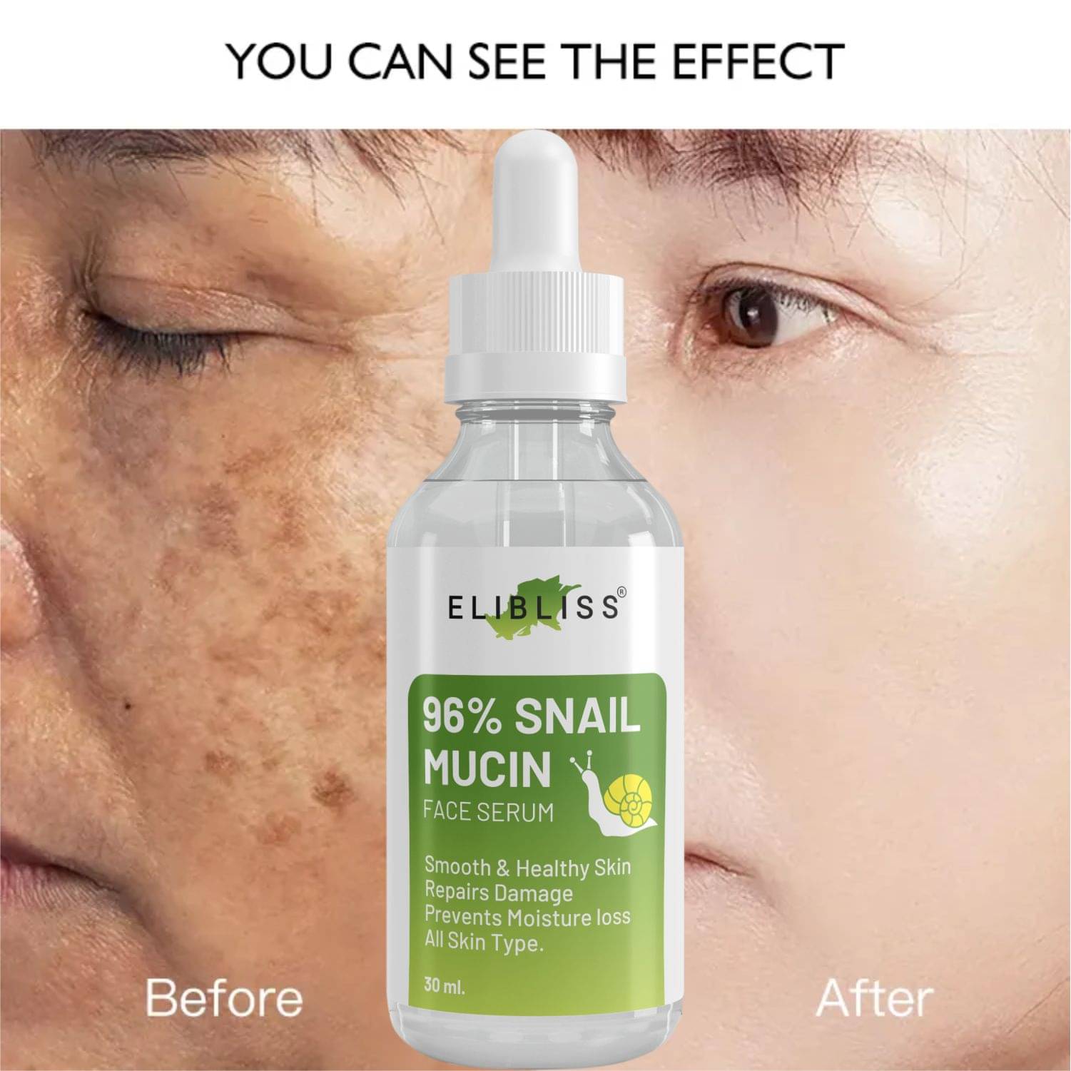 Elibliss Face Serum Snail Mucin Moisturizing For All Skin Type ( Pack of 1 ) Elibliss Face Serum Snail Mucin Moisturizing For All Skin Type ( Pack of 1 )