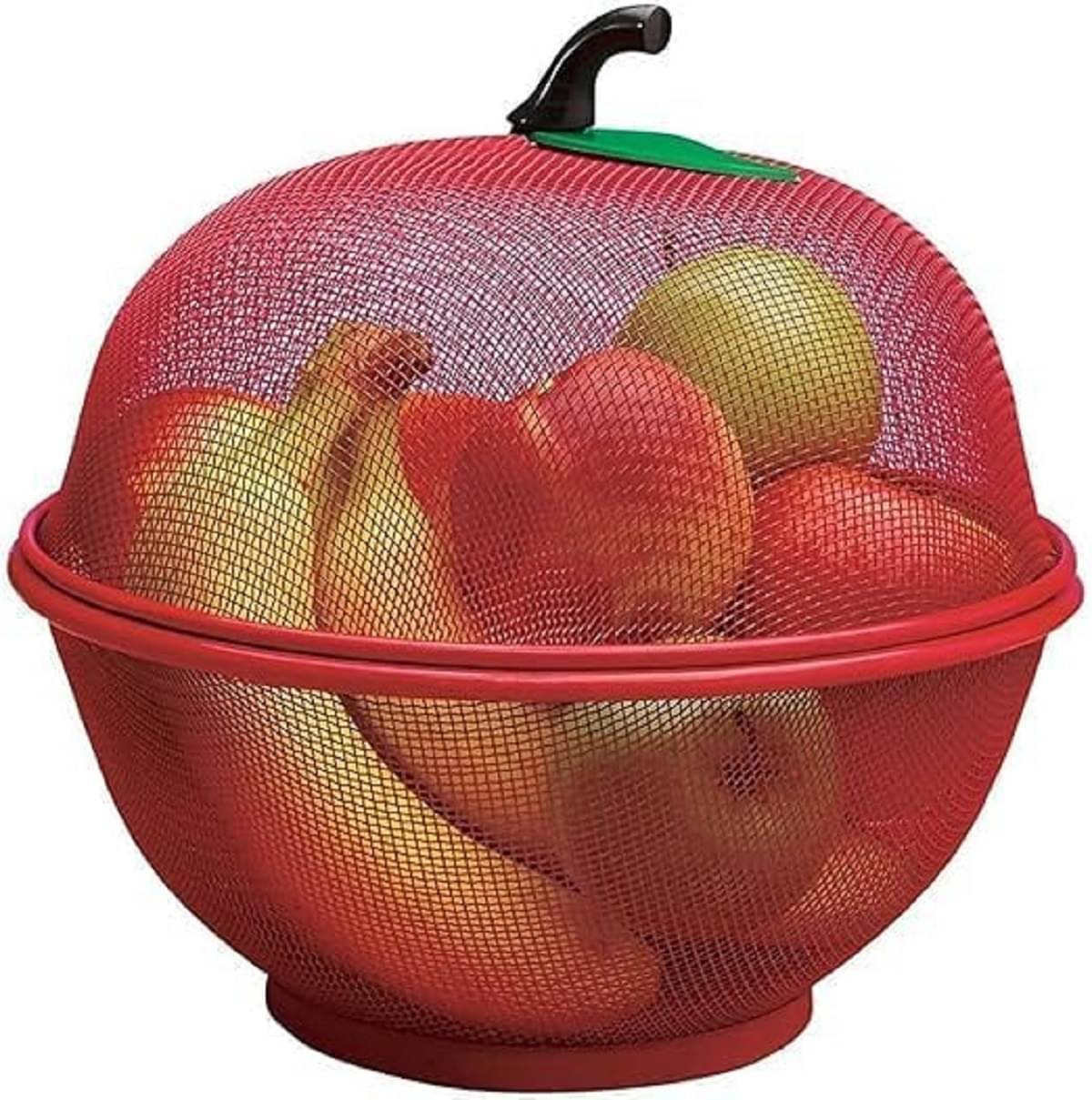     			RAMDEV ENTERPRISE Apple Fruits Basket Steel Multicolor Food Container ( Set of 1 )