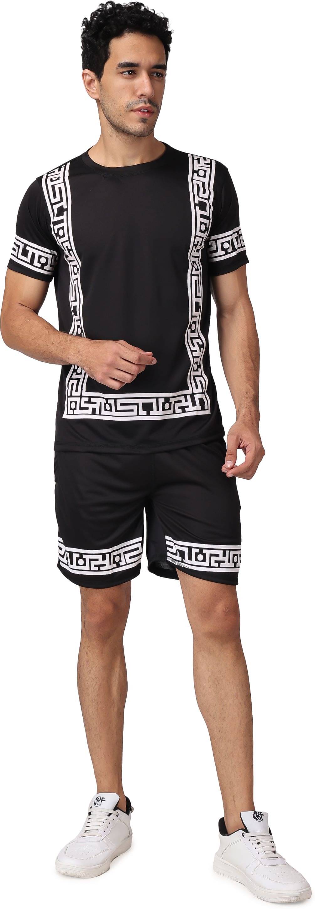     			yellow tree Men's T-shirt With Shorts Co-Ords Set ( Pack of 1 , Black )