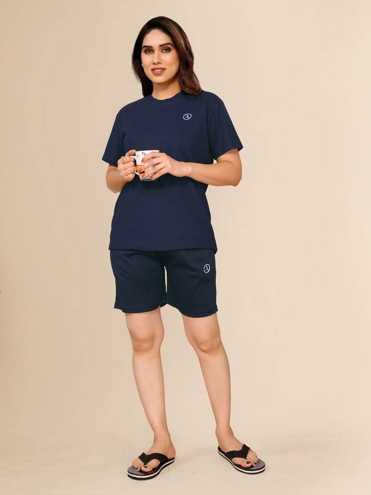     			Anand Navy Polyester Solid Tracksuit - Pack of 1