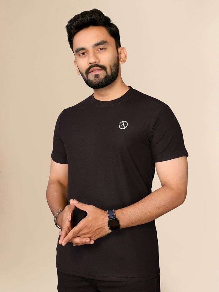 Anand Pack of 1 Polyester Regular Fit Men's T-Shirt ( Black ) Anand Pack of 1 Polyester Regular Fit Men's T-Shirt ( Black )