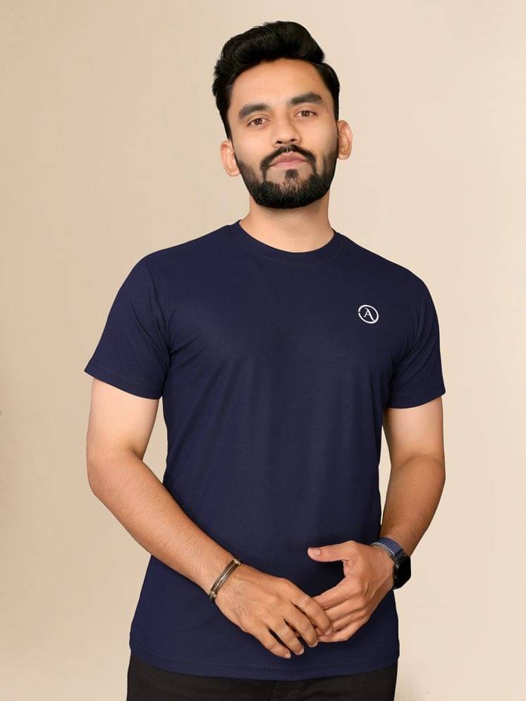 Anand Pack of 1 Polyester Regular Fit Men's T-Shirt ( Navy Blue ) Anand Pack of 1 Polyester Regular Fit Men's T-Shirt ( Navy Blue )