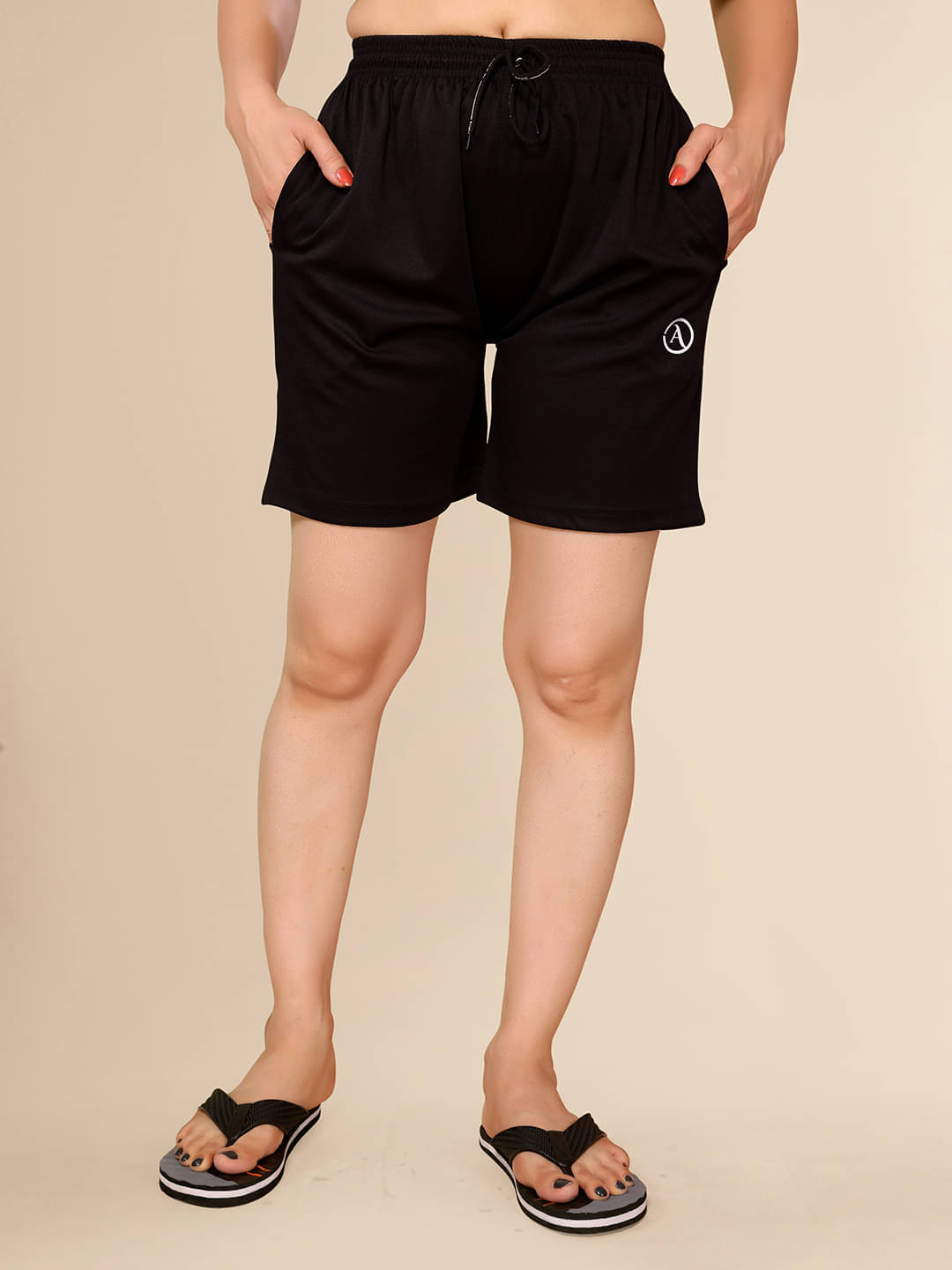     			Anand Polyester Skorts - Black