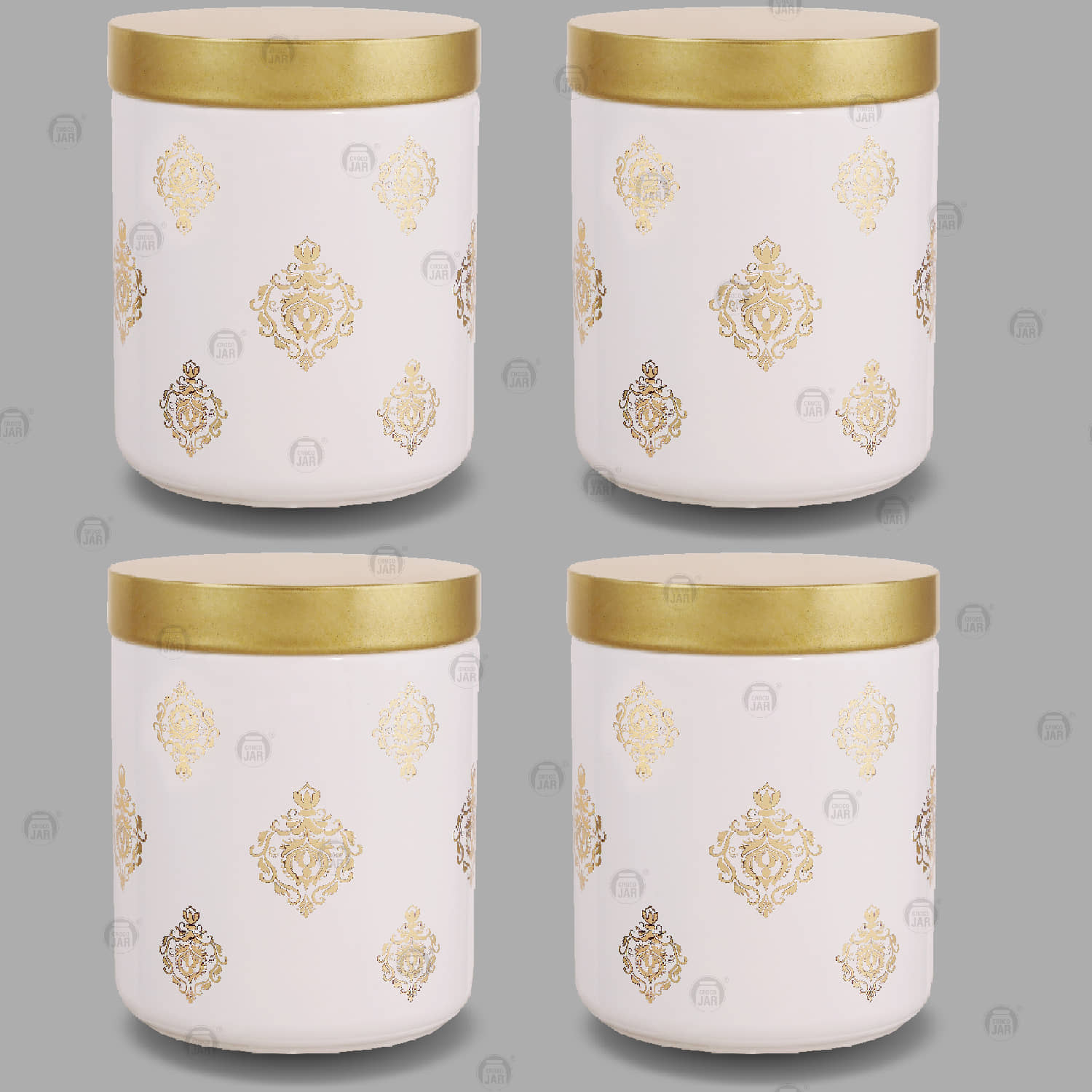 CROCO JAR Glass Gold Cookie Container ( Set of 4 )