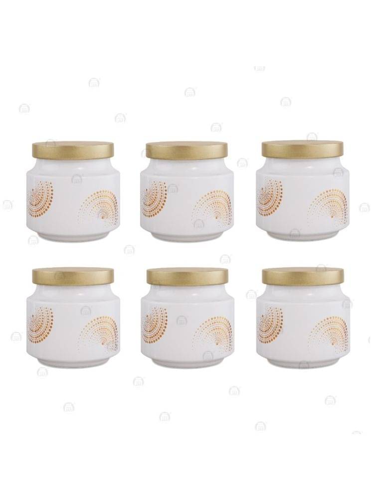     			CROCO JAR Glass Gold Cookie Container ( Set of 6 )