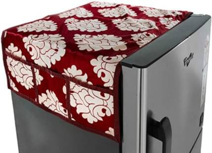     			Fabolic Polyester Abstract Fridge Mat & Cover ( 97 54 ) Pack of 1 - Maroon