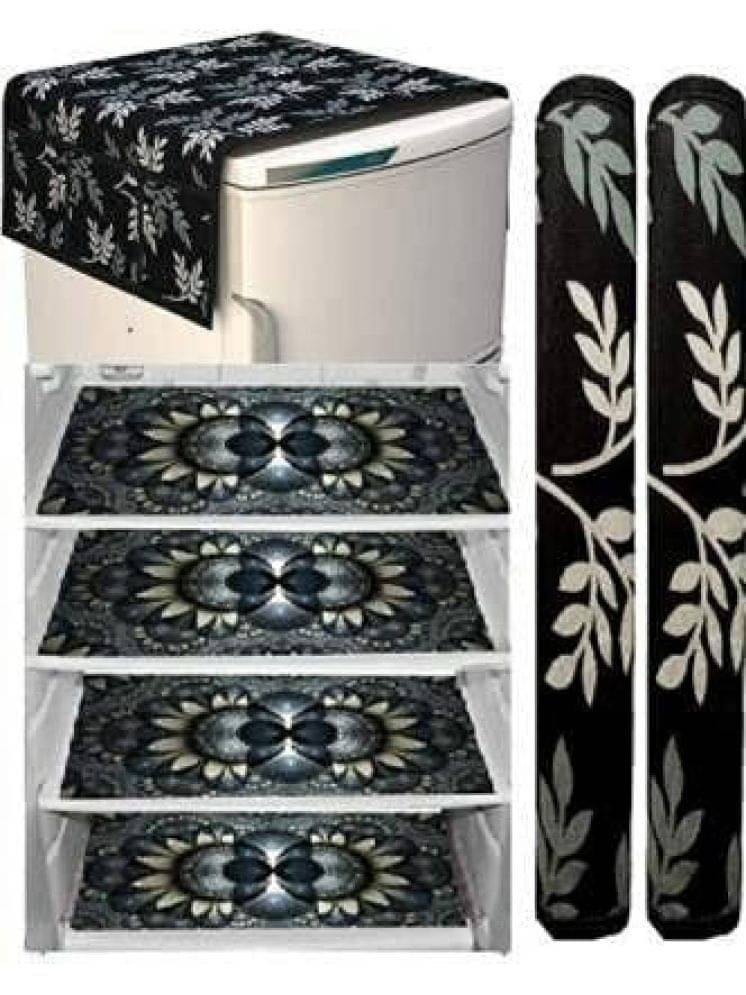     			Fabolic Polyester Nature Fridge Mat & Cover ( 97 54 ) Pack of 7 - Black
