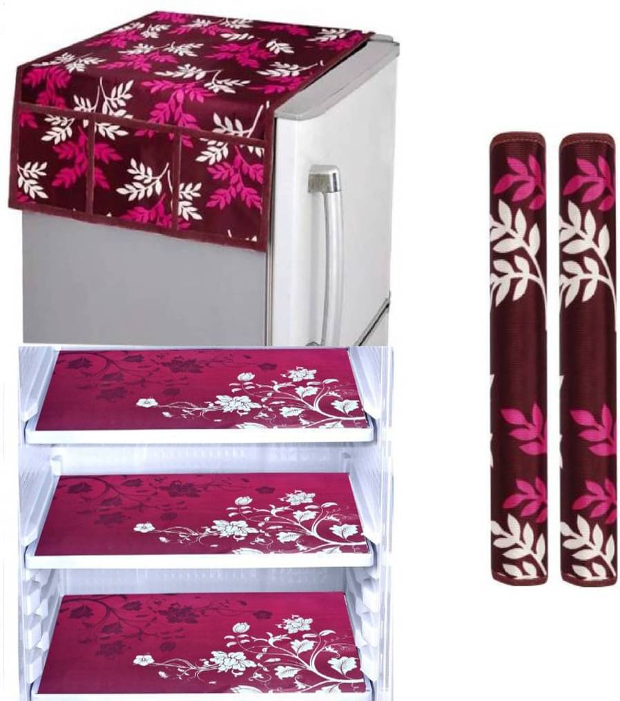 Fabolic Polyester Nature Fridge Mat & Cover ( 97 54 ) Pack of 7 - Purple Fabolic Polyester Nature Fridge Mat & Cover ( 97 54 ) Pack of 7 - Purple