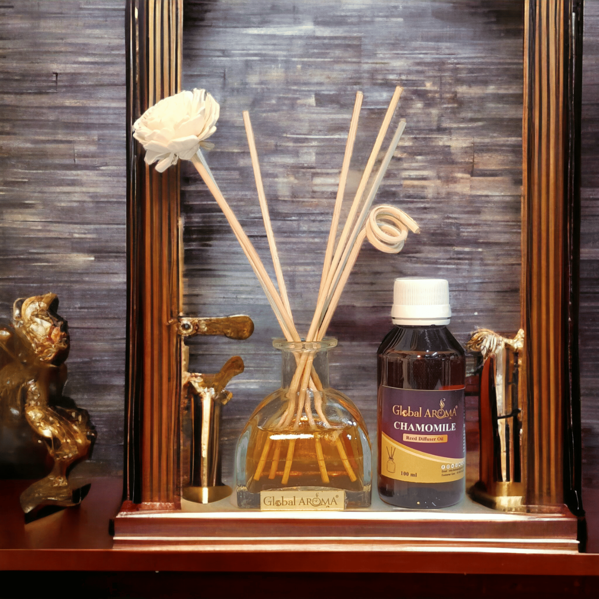 GLOBAL AROMA Chamomile Fragrance Glass Reed Diffusers Set 100ML GLOBAL AROMA Chamomile Fragrance Glass Reed Diffusers Set 100ML