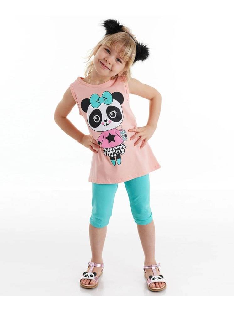     			J&JP Pack of 1 Girls Cotton Blend Top With Capris ( Multi )