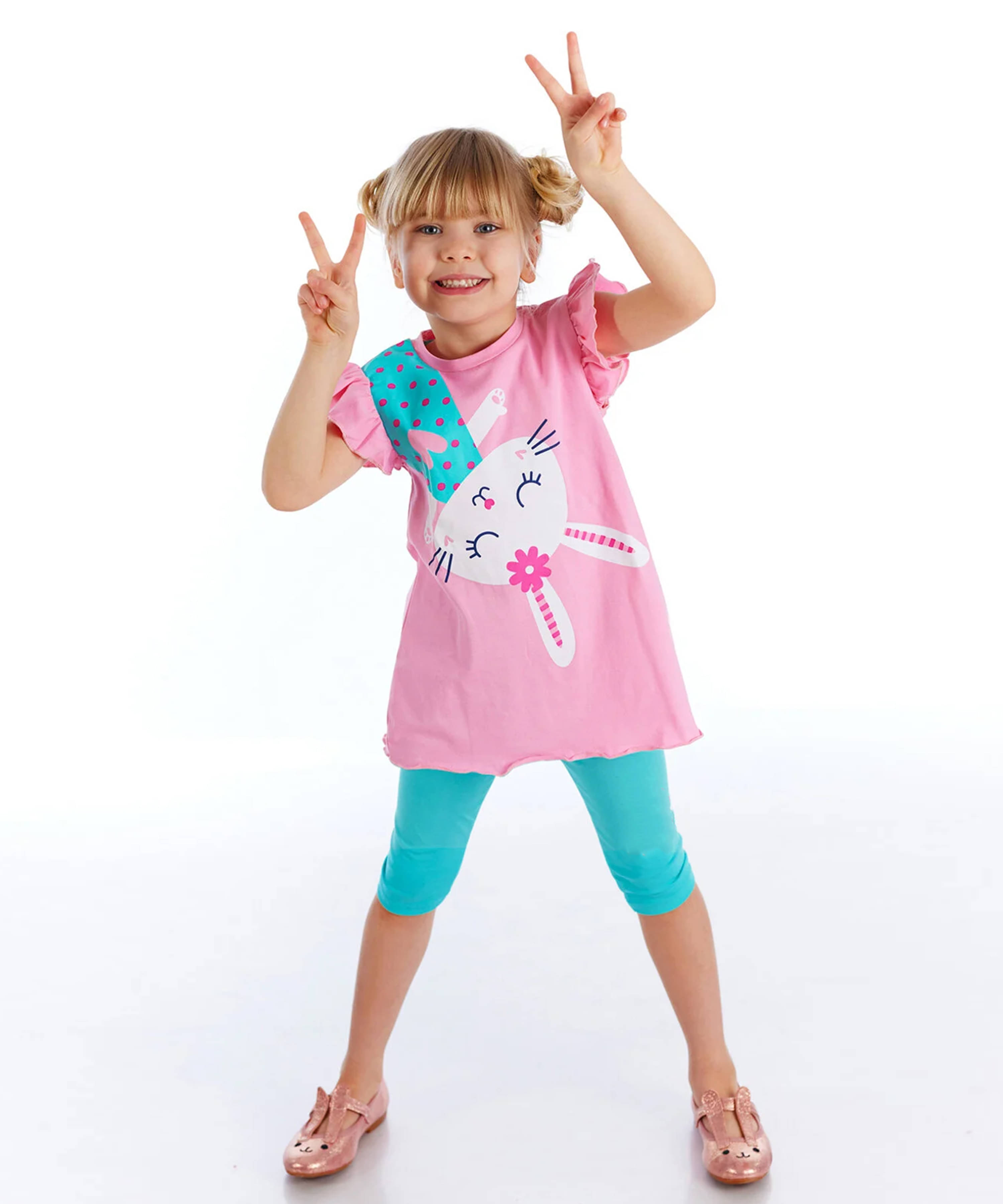     			J&JP Pack of 1 Girls Cotton Blend Top With Capris ( Multicolor )