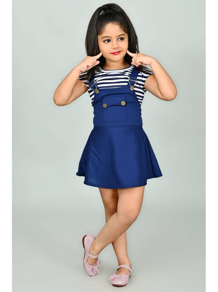 JCT DRESSES Girls Cotton Blend Dungarees ( Pack of 1 , Blue )