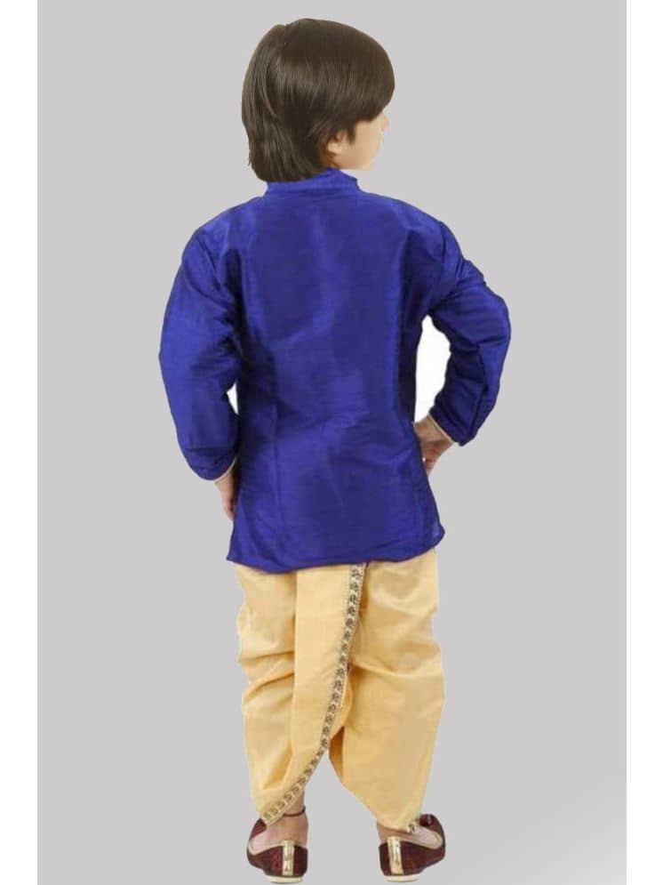 JCT DRESSES Boys Silk Blend Solid - Pattern Dhoti Kurta Set ( Blue , Pack of 1 ) - Kurtas & Kurta Sets | Buy online on ZillyBuy