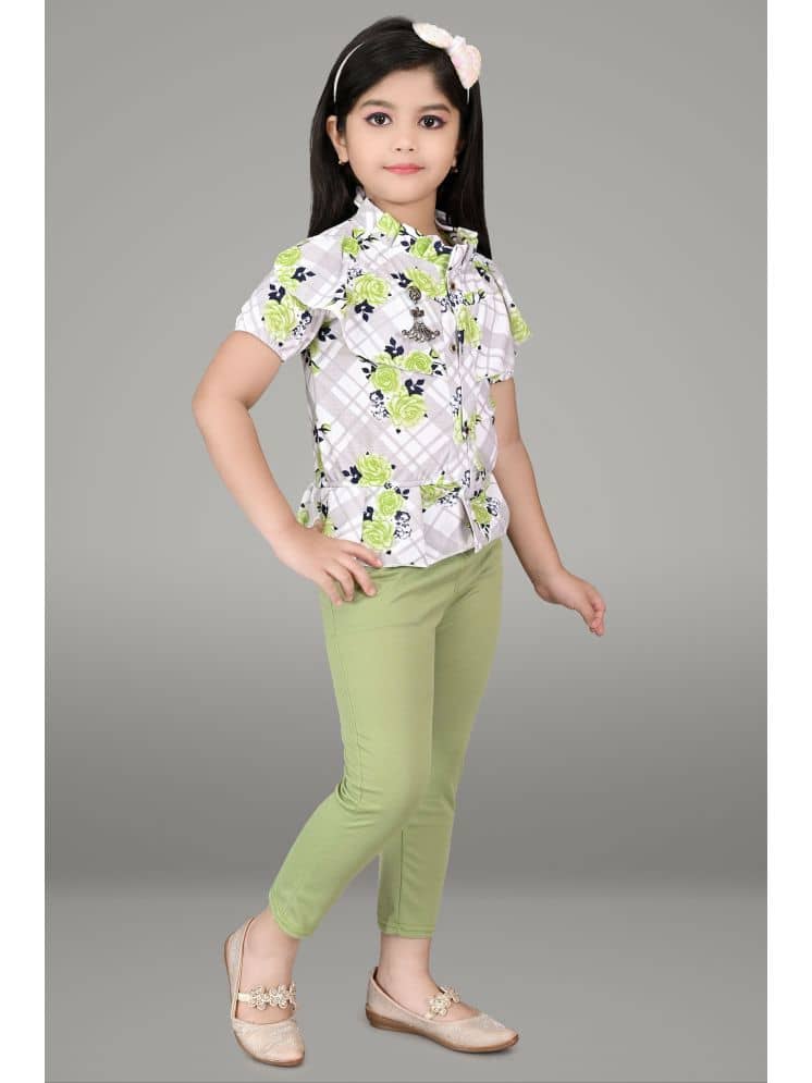 JCT DRESSES Pack of 1 Girls Crepe Top With Leggings ( Pink )