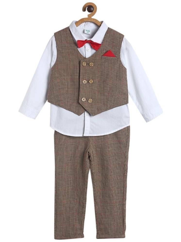     			MINI KLUB Pack of 1 Baby Boys Cotton Shirt & Trouser ( Brown )