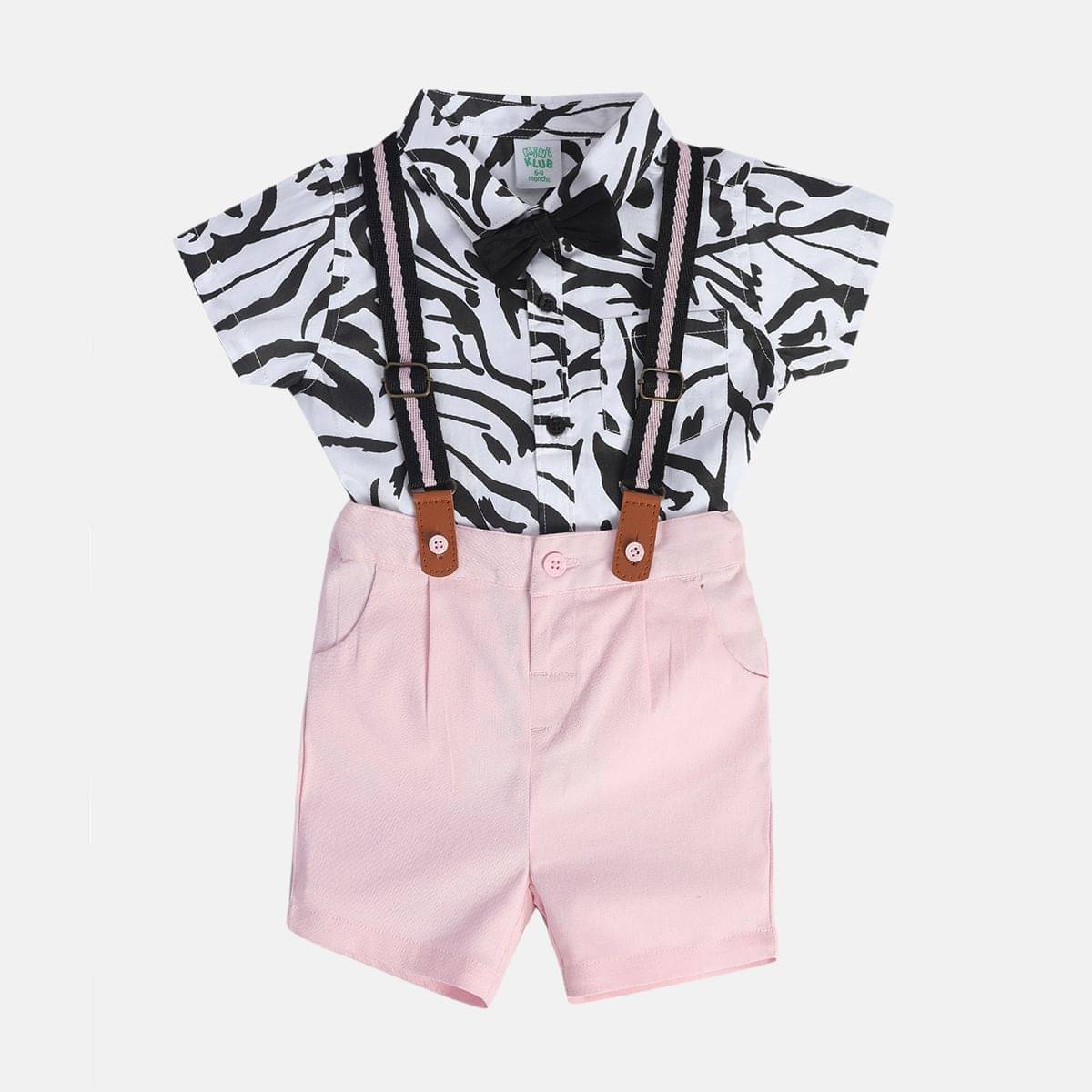     			MINI KLUB Pack of 1 Baby Boys Cotton Dungaree Sets ( Pink )