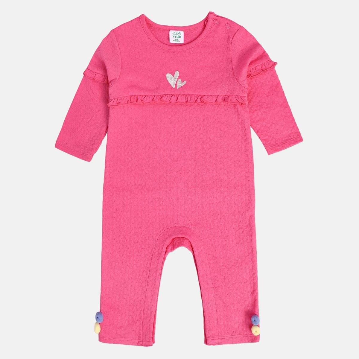     			MINI KLUB Pink Cotton Rompers For Baby Girl ( Pack of 1 )