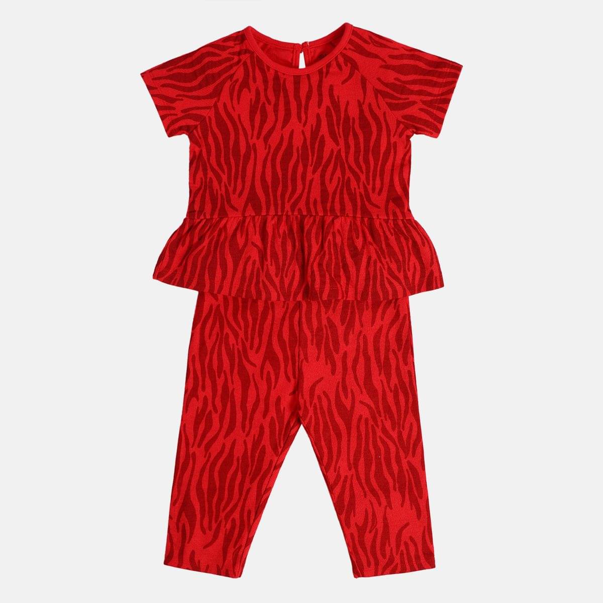     			MINI KLUB Pack of 1 Baby Girls Cotton Top & Trouser ( Red )