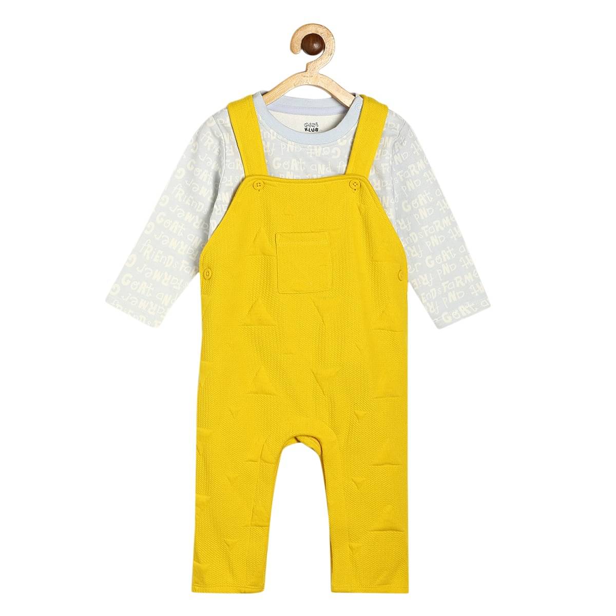     			MINI KLUB Pack of 1 Baby Boys Cotton Dungaree Sets ( Yellow )