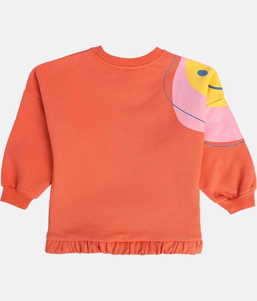 MINI KLUB Girls Cotton Sweatshirt ( Orange )