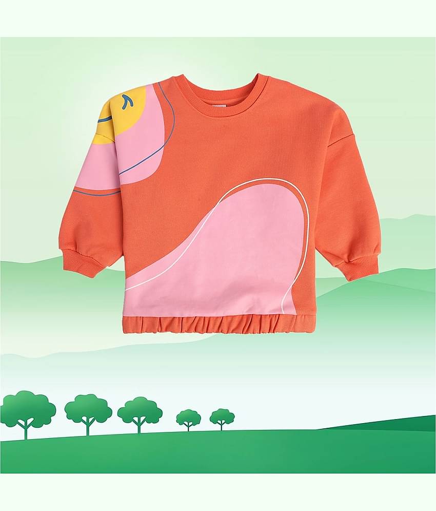 MINI KLUB Girls Cotton Sweatshirt ( Orange )