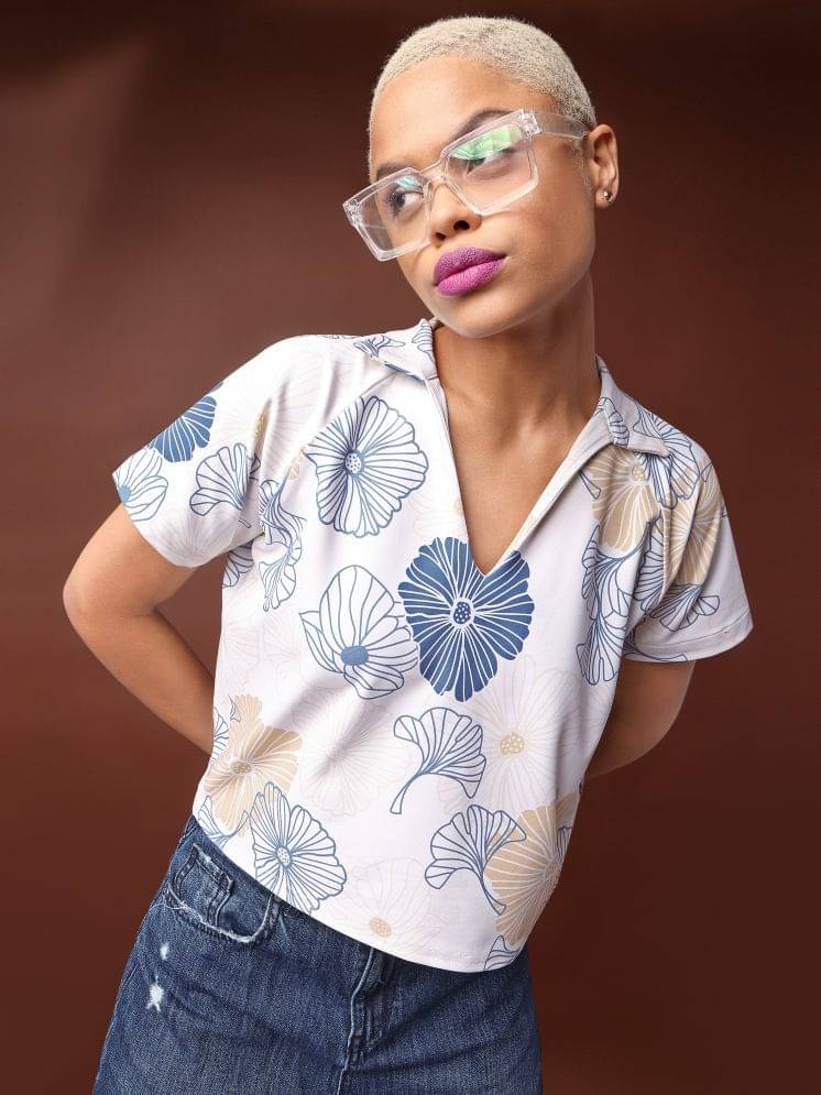 PURVAJA Women's Polyester Regular Top ( White ) PURVAJA Women's Polyester Regular Top ( White )