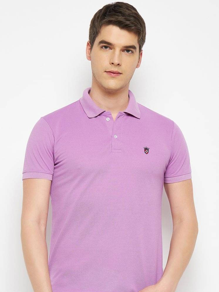 RELANE Pack of 1 Cotton Blend Regular Fit Solid Half Sleeves Men's Polo T Shirt ( Lavender ) RELANE Pack of 1 Cotton Blend Regular Fit Solid Half Sleeves Men's Polo T Shirt ( Lavender )