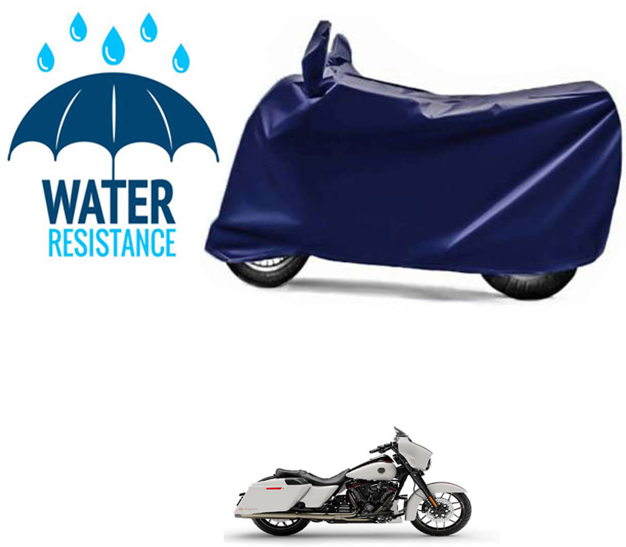 RONISH Bike Body Cover for Harley Davidson All Bike Models ( Pack of 1 ) , Blue RONISH Bike Body Cover for Harley Davidson All Bike Models ( Pack of 1 ) , Blue