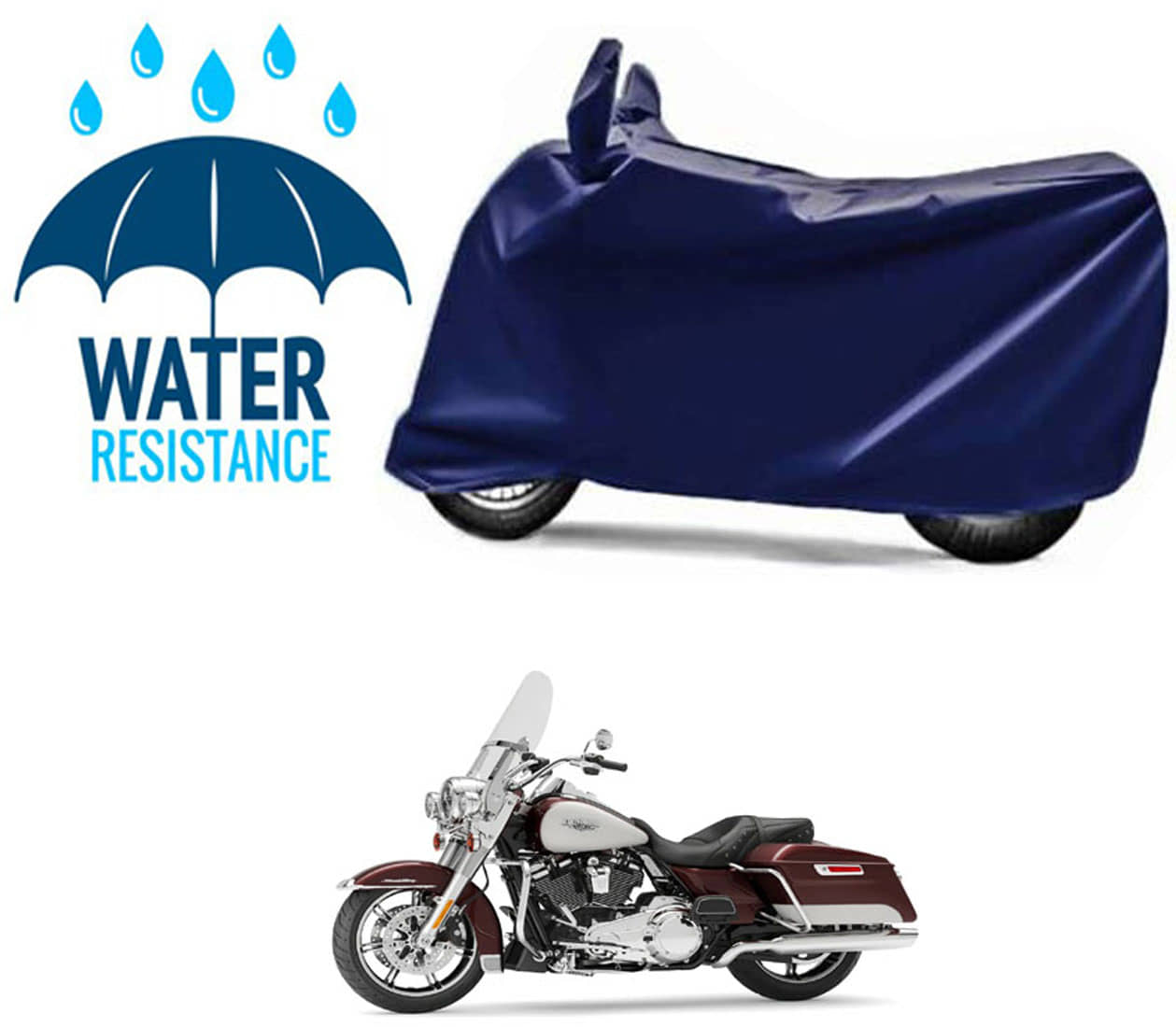 RONISH Bike Body Cover for Harley Davidson All Bike Models ( Pack of 1 ) , Blue