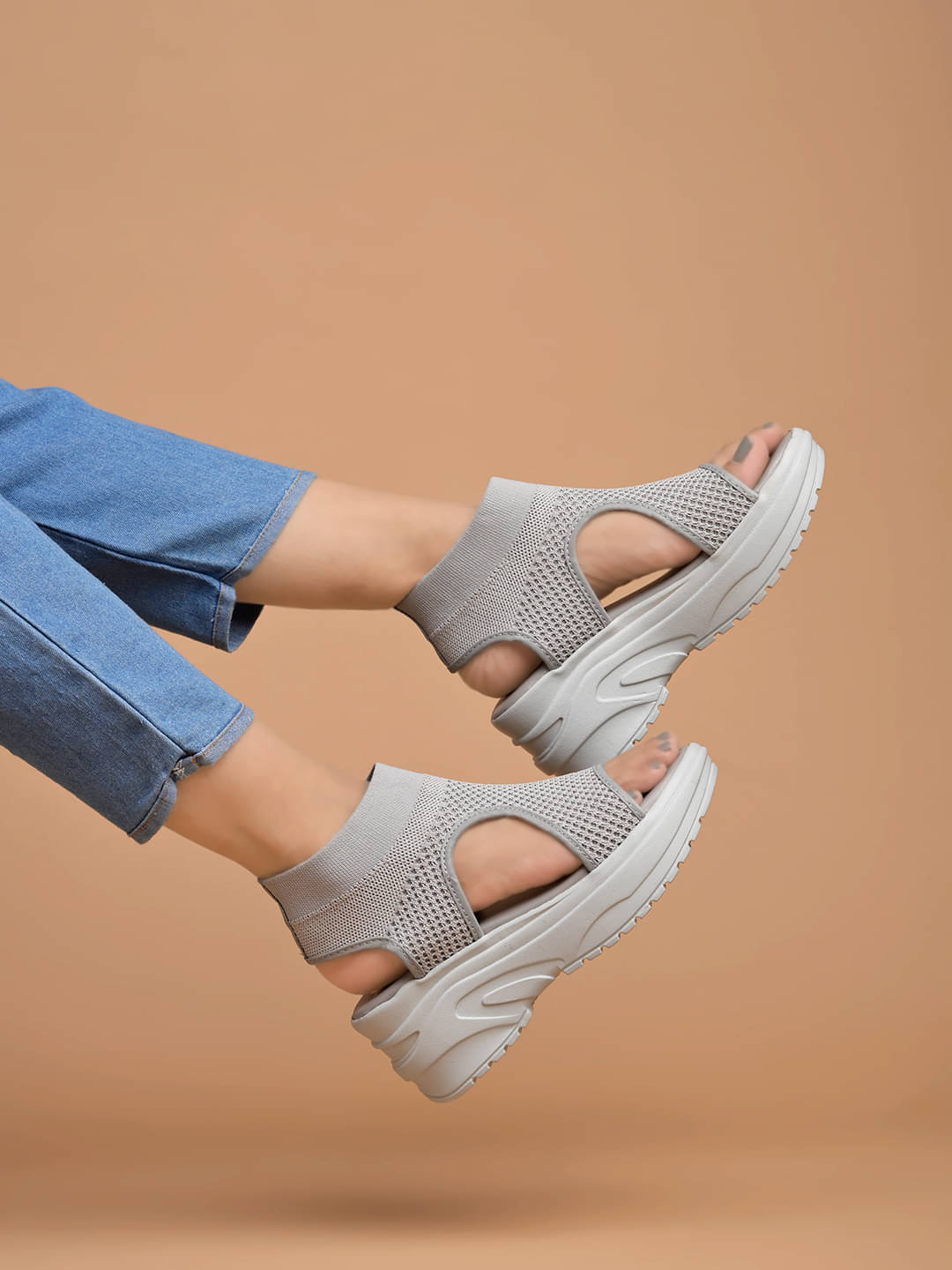 Shoetopia Light Grey Women's Sandal Heels     			Shoetopia Light Grey Women's Sandal Heels