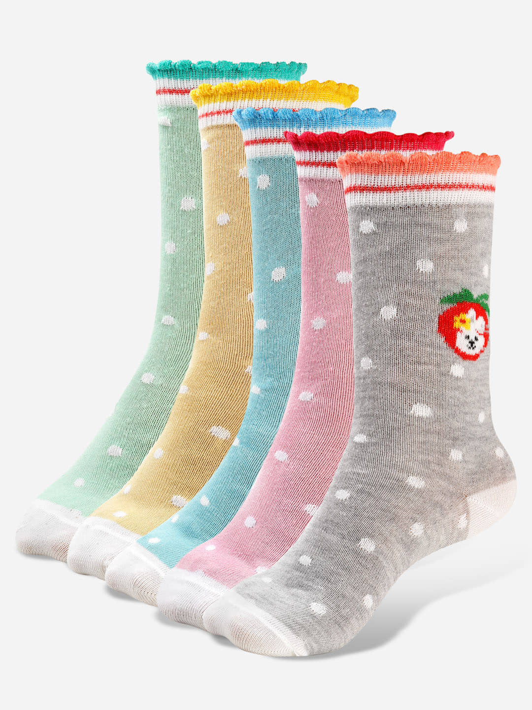 Texlon Multicolor Cotton Girl's Full Length Socks ( Pack of 5 ) - Socks | Buy online on ZillyBuy