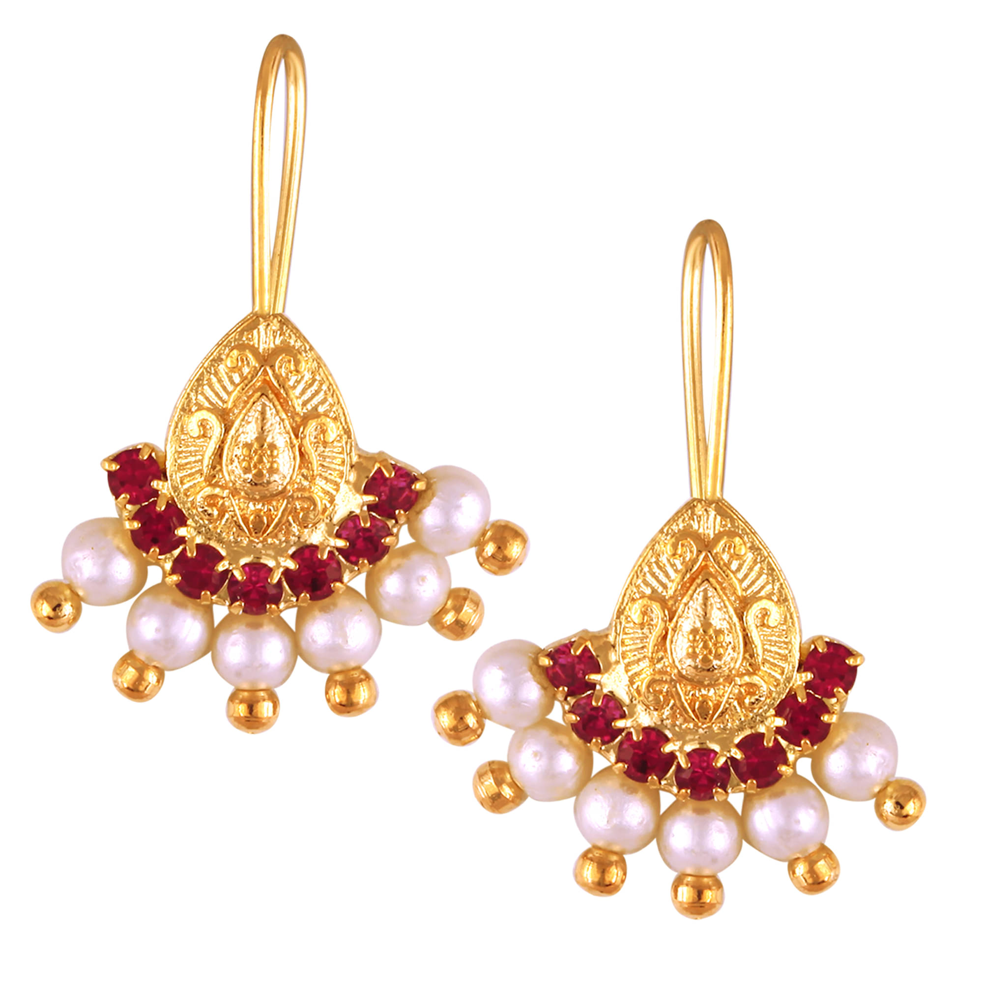     			Vighnaharta Red EarCuff Earrings ( Pack of 1 )