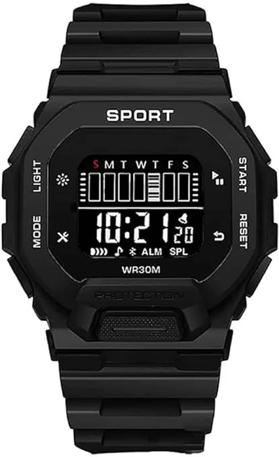     			Viser Black Silicon Digital Womens Watch