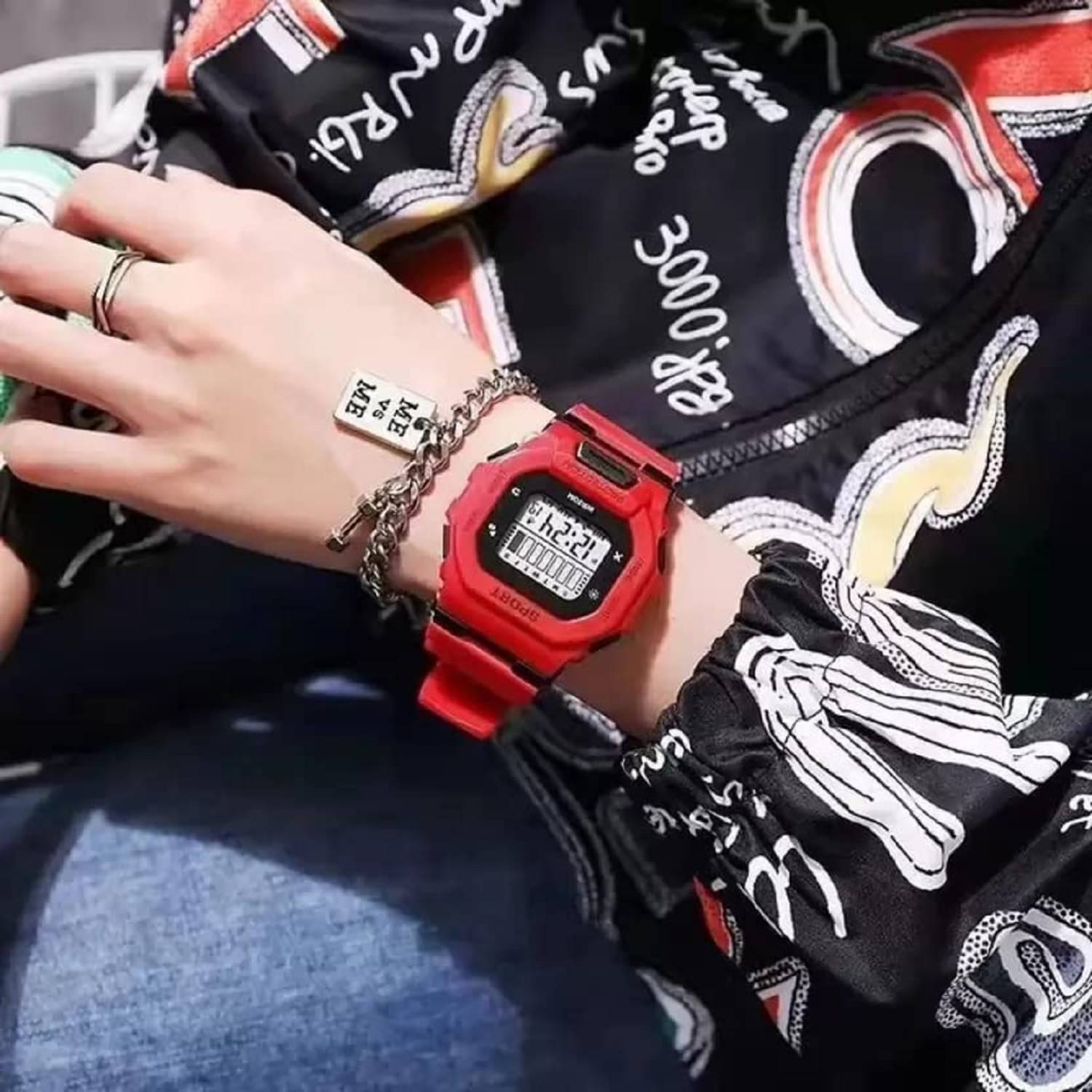     			Viser Red Silicon Digital Womens Watch