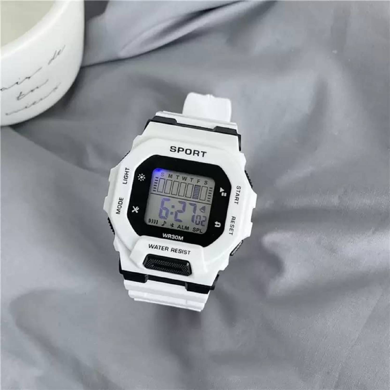     			Viser White Silicon Digital Womens Watch