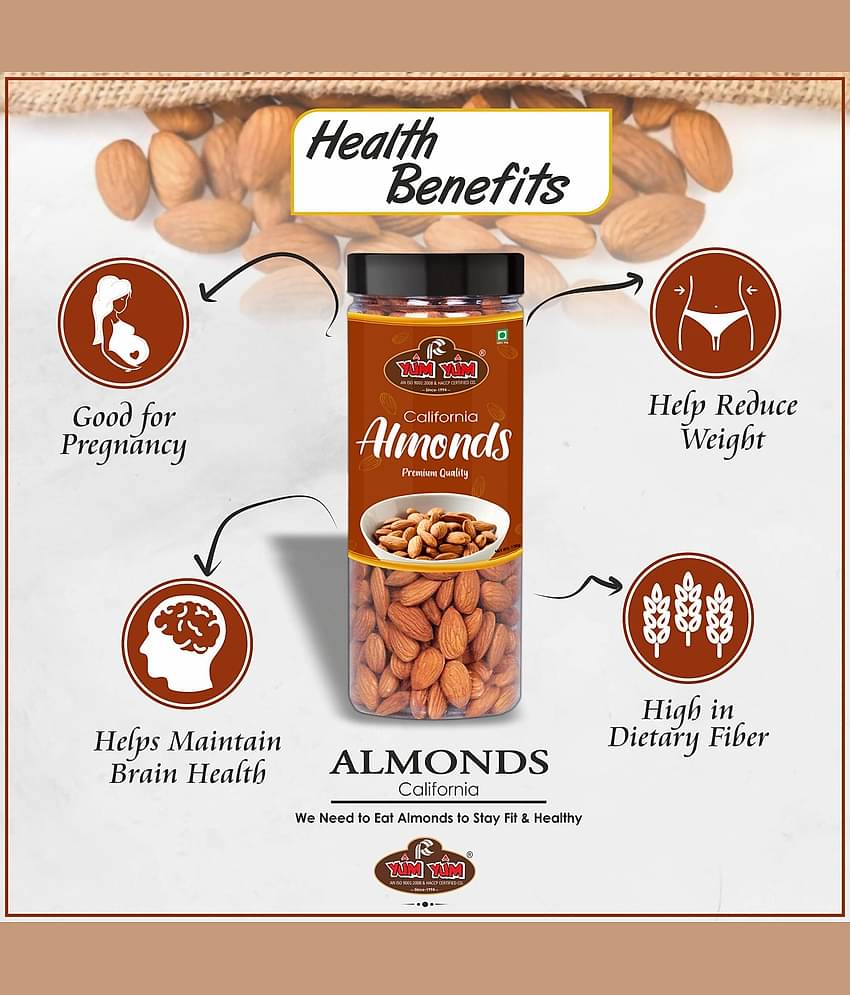 YUM YUM Premium Jumbo Almond 150g Cashew 150g & Raisins 150g (450g) Dry Fruits Combo Pack
