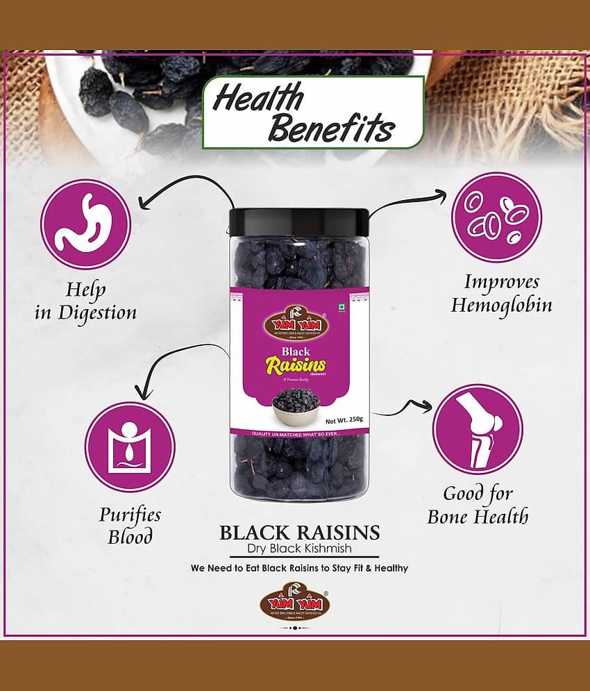 YUM YUM Dry Fruits combo of Black Raisins & Green Raisins|kishmish 500G - Raisins (2 x 250 g)