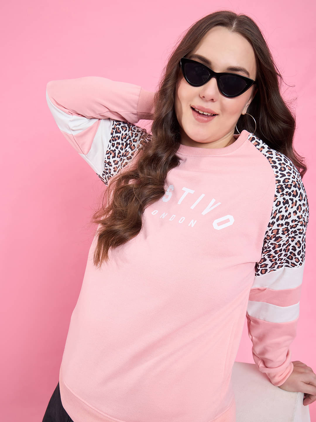     			AUSTIVO Women Fleece Sweatshirt ( Pink )