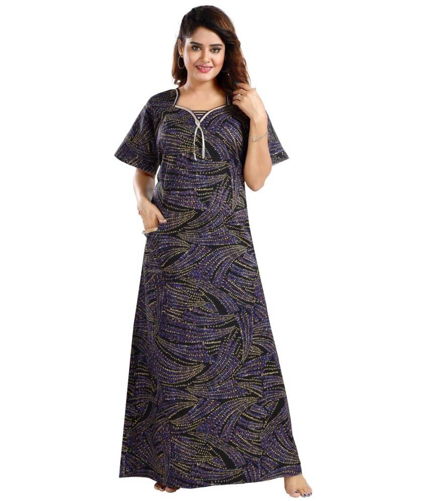     			Cinco Multicolor Cotton Blend Women's Nightwear Nighty & Night Gowns ( Pack of 1 )