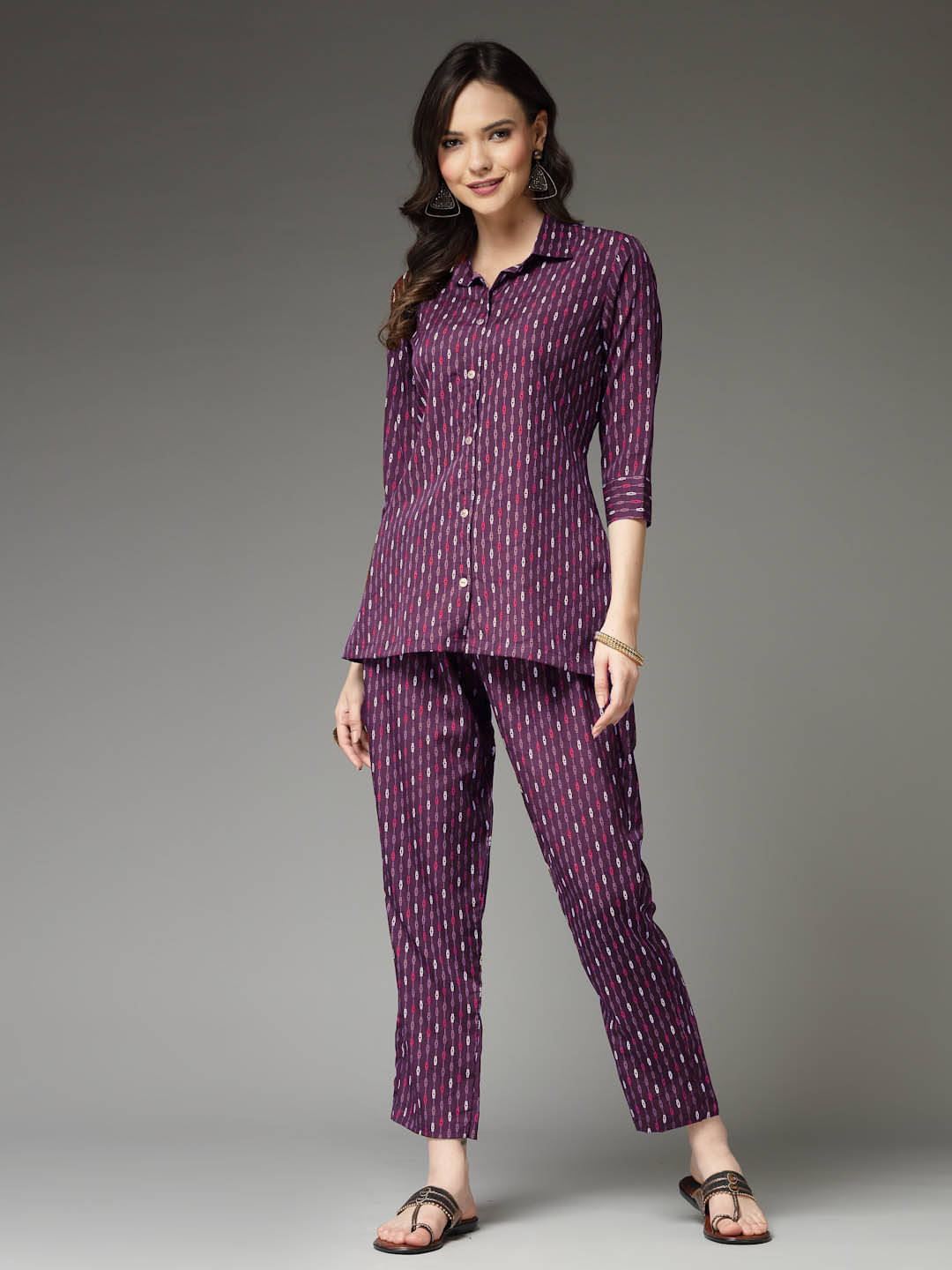 Stylum Women Crepe Printed Straight Kurti With Pants ( Purple ) Stylum Women Crepe Printed Straight Kurti With Pants ( Purple )