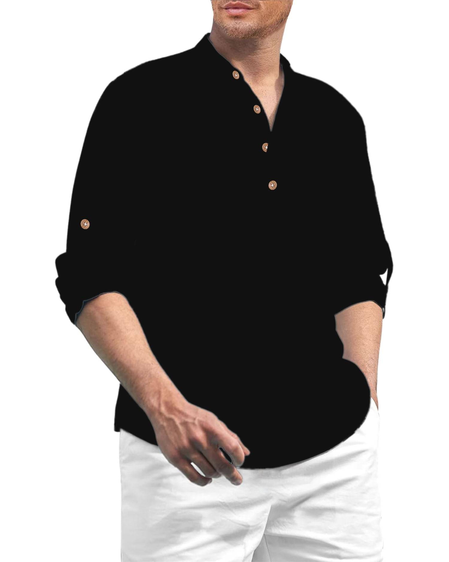     			Vida Loca Black Cotton Blend Men's Shirt Style Kurta ( Pack of 1 )