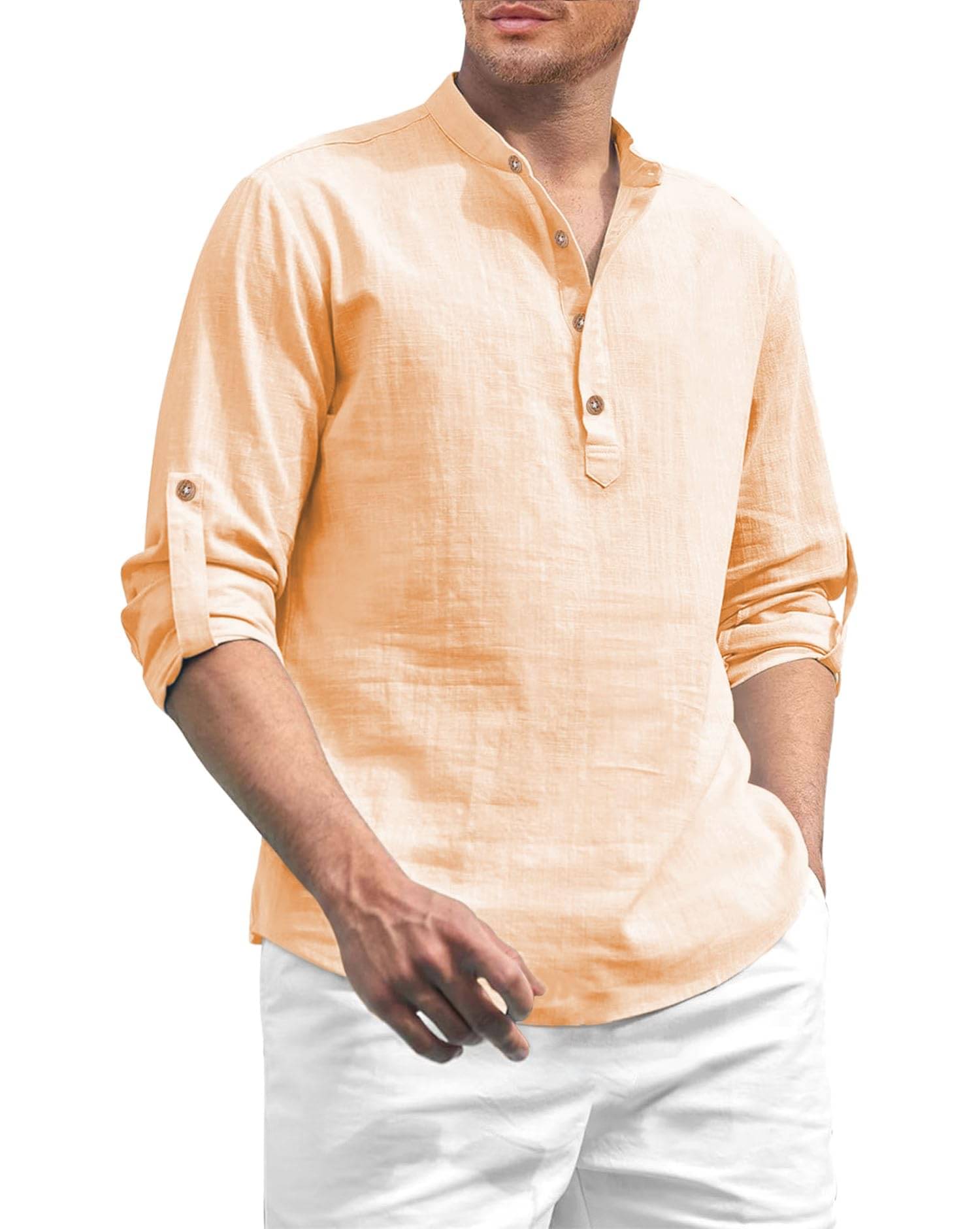 Vida Loca Orange Cotton Blend Men's Shirt Style Kurta ( Pack of 1 ) Vida Loca Orange Cotton Blend Men's Shirt Style Kurta ( Pack of 1 )