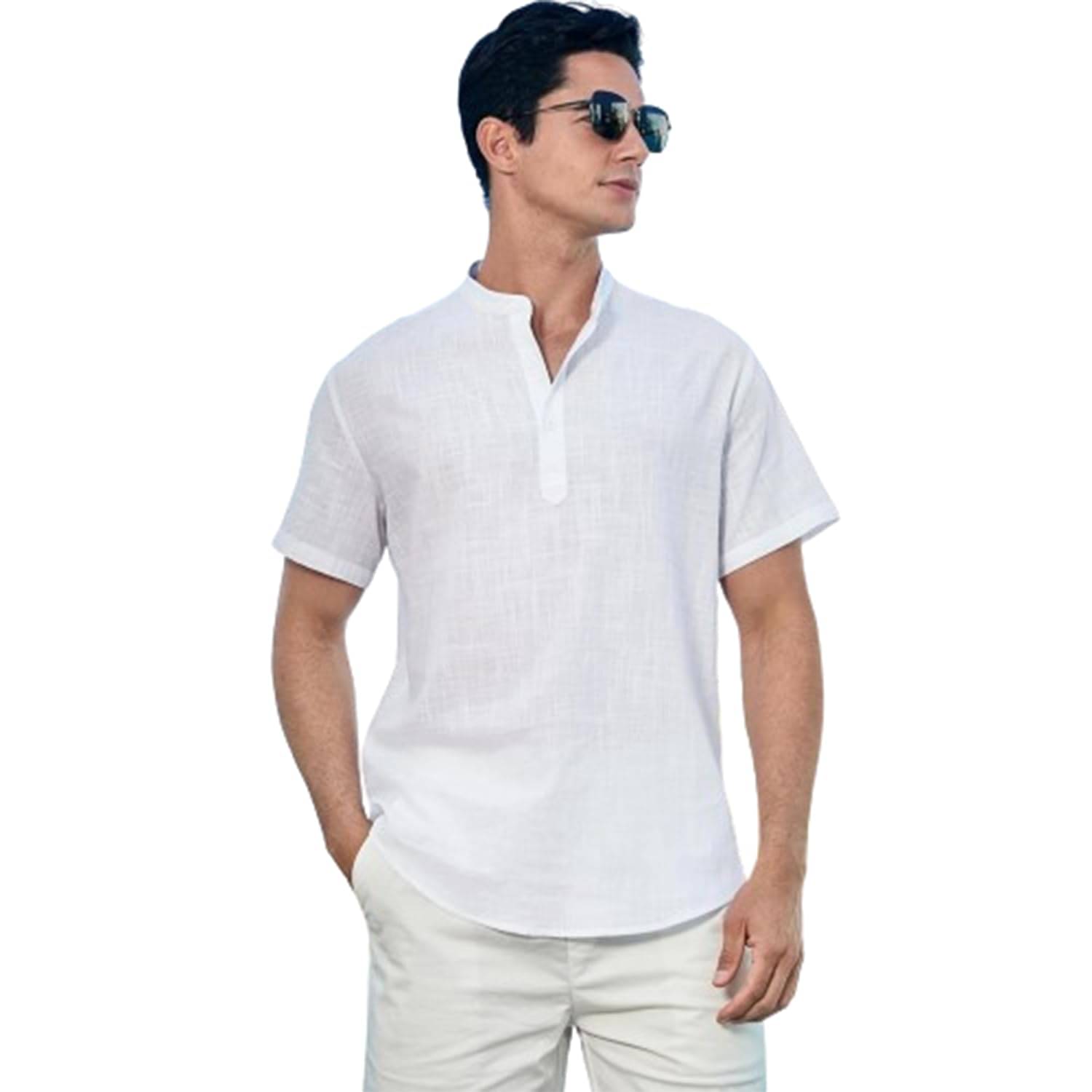     			Vida Loca White Cotton Blend Men's Shirt Style Kurta ( Pack of 1 )