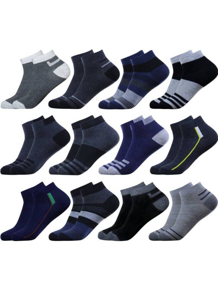 hicode Blended Men's Colorblock Multicolor Ankle Length Socks ( Pack of 12 ) hicode Blended Men's Colorblock Multicolor Ankle Length Socks ( Pack of 12 )